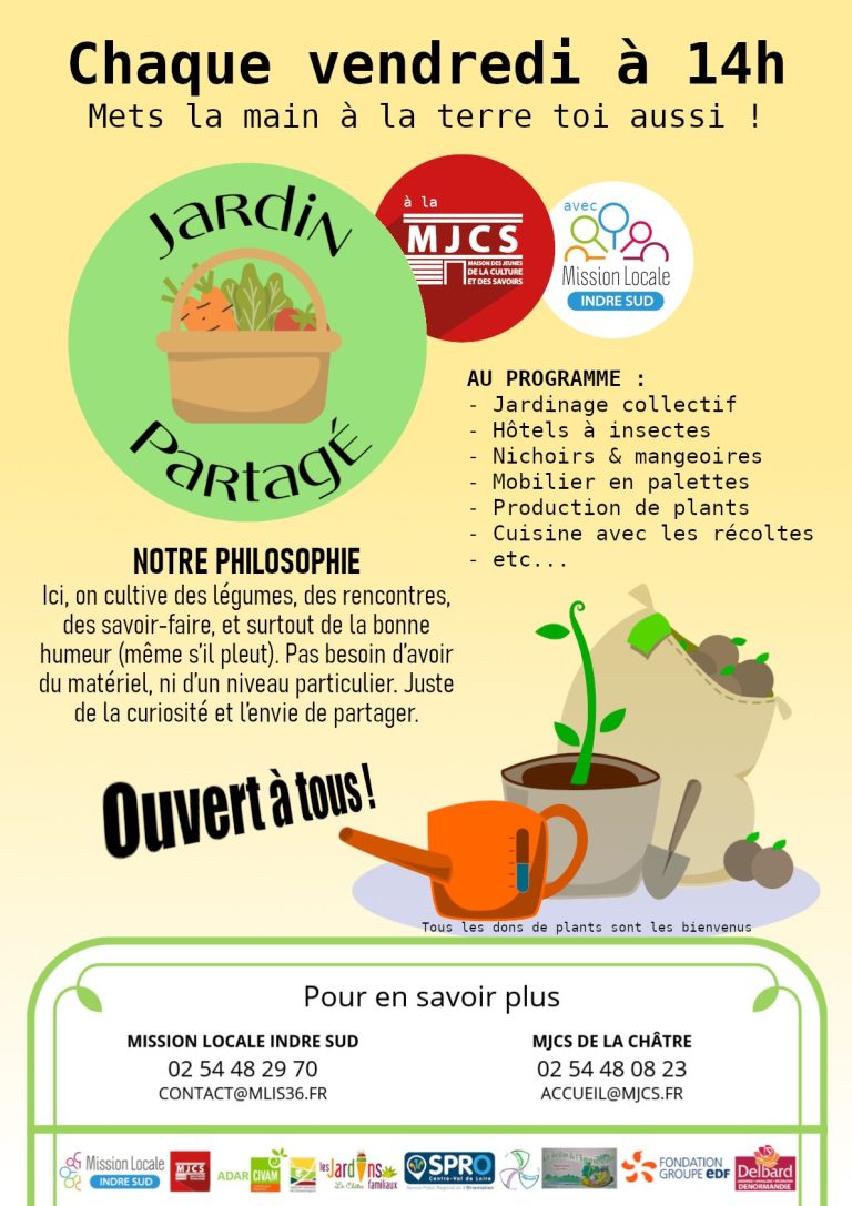 Atelier hebdomadaire de jardinage avec un pot de fleurs et des outils de jardinage.